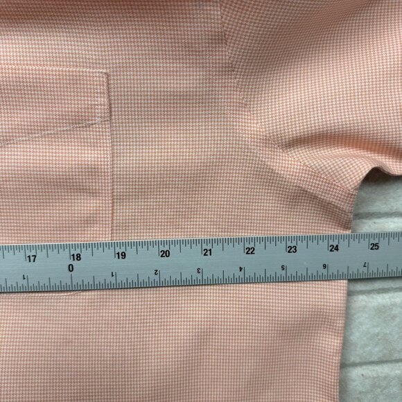 L.L.Bean Men’s L Salmon Gingham Short Sleeve Button-Up Shirt Classic Fit - Picture 6 of 7